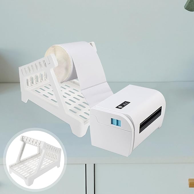 Plastic Shipping Label Rack Holder for Compatible with Thermal Barcode Printer Desktop Convenient Easy Assembly Shipping Label Stand for Office and Business Use