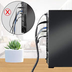 50Ft XHF 1/4" Spiral Cable Wrap 6mm(Wrapping Range:4mm-50mm) Spiral Wire Wrap Cord for Computer Electrical Wire Organizer Sleeve Hose RoHS Black