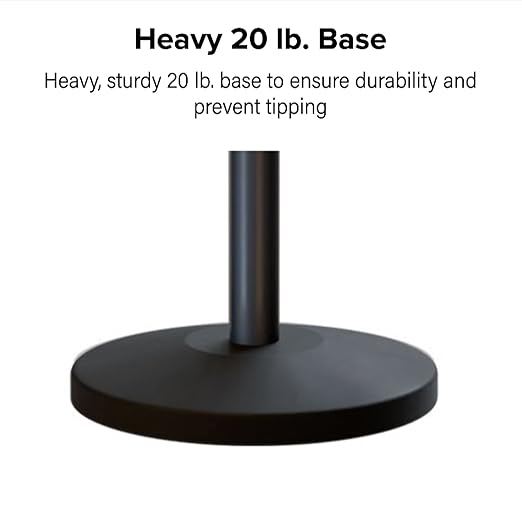Montour Line Cline Post and Rope Stanchion, Sloped Base, (Polished Stainless Steel Post, Ball Top)