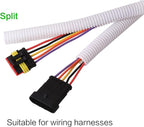 Alex Tech 25ft - 1/4 inch Split Wire Loom Tubing - White