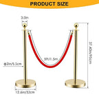 LOVMOR 8 PCS Stainless Steel Stanchion Post Queue 5 ft Red Velvet Rope Red Carpet Ropes and Poles Crowd Control Barriers for Red Carpet Themed Decoration