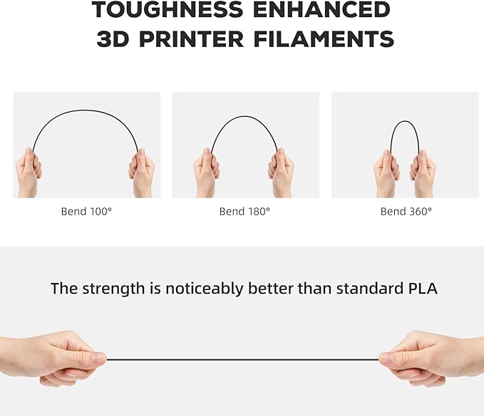 FLASHFORGE PLA Filament 1.75mm, 3D Printer Filament 1kg (2.2lbs) Spool, Dimensional Accuracy +/- 0.02mm, 3D Printing Filament Easy to Use and Fits for Most FDM 3D Printers (Black)