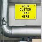 Aluminum Weatherproof Metal Sign Multiple Sizes Custom Personalized Text Here Yellow Black Caution Horizontal Street Signs 14x10Inches