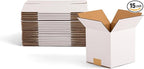 6x6x6 inch Small Shipping Boxes, White Corrugated Cardboard Boxes for E-Commerce, Mailing, Storage, Gifts Wrapping, 15 Pack