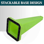 BESEA 3 Pack 28" Bright Green Traffic Safety Cones with Weighted Base, High-Visibility Parking Cones for Driveways, Business Parking Lots, Garages, Indoor/Outdoor Use