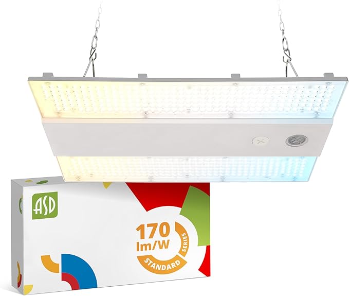 ASD LED Linear High Bay Light Fixture, Commercial Shop Lighting | 3CCT, Dimmable, Power Adjustable, DLC Premium, UL Listed | 100W 16000LM 3500-5000K 100-277V | Warehouse, Garage, Workshop Lamp | White