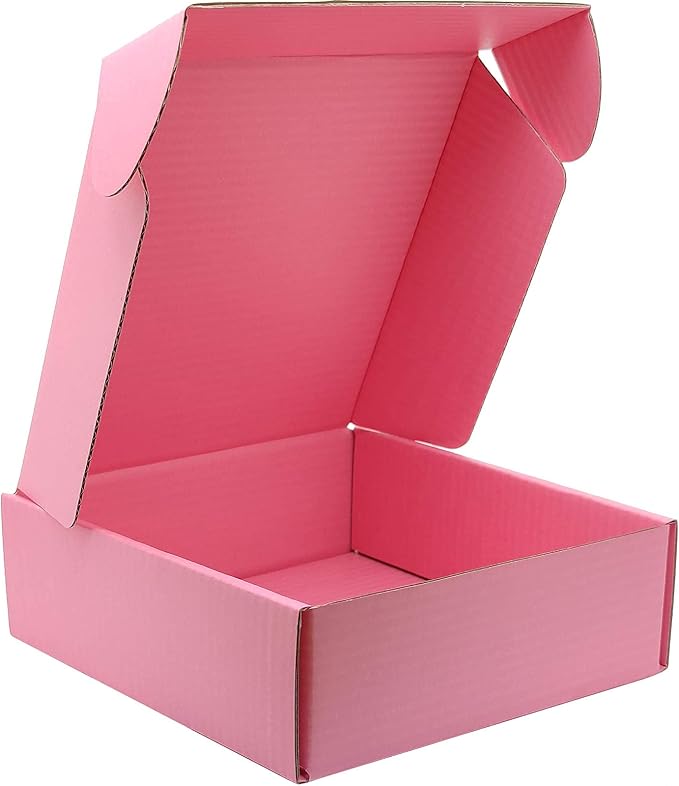Small Pink Shipping Boxes for Small Business Pack of 25-6x6x2 inches Cardboard Corrugated Mailer Boxes for Shipping Packaging Craft Gifts Giving Products