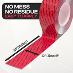 GripBond Clear Double Sided Tape, 1 Roll (10 Ft), 1.2”x120” – Clear Mounting Tape for Hanging Picture, Poster, Carpet, Photo Decorations - Nano Adhesive for Home, Office, Indoor & Outdoor Use