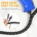 Spiral Wire Wrap, 9.84ft, 16.4ft, 33ft Spiral Cable Wrap Sleeve Hose for Computer, Power, Audio & Video Cords Stop Cord Tangle and Detangler (Black, 16mm (5/8")-9.84ft)