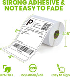ADHES 4x6 Thermal Shipping Labels 10 Pack – 220 Labels Per Roll, 2200 Total, Top-Coated Strong Adhesive Thermal Label Printer Paper, BPA/BPS Free 4x6 Shipping Labels for Mailing and Packaging