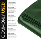 PROTARP Extra Heavy Duty 16 Mil Tarp Cover, Waterproof, UV Resistant, Rip and Tear Proof, Poly Tarpaulin with Reinforced Edges for Roof, Camping, Patio, Pool, Boat. (Green/Black 12′ X 16′)