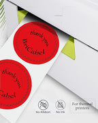 4 Inch Large Red Circle Thermal Labels, Self-Adhesive Round Inventory Stickers, Cardboard Bullseye Tags,Multi-Purpose Round Roll Thermal Printing Stickers for Business and Domestic Use-300 Labels/Roll