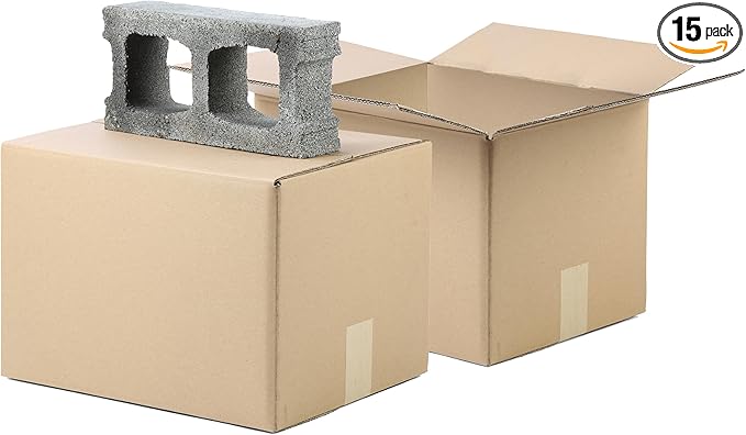 The Boxery Heavy-Duty Double Wall (ECT48) - 20"x16"x14" (15-Pack) | Corrugated Boxes for Shipping, Packaging, Moving, Storage Box for Home or Business, Strong Wholesale Bulk Boxes
