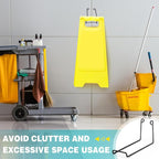 2 Pack Caution Wet Floor Safety Sign Hanger, Wall Mount Sign Hangers with 10 Signs Capacity(Total), Stainless Steel for Easy Installation, Ideal for Commercial Use, Schools, Hospitals