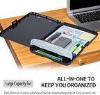 Clipboard with Storage High Capacity Plastic Nursing Clipboards with Pen Holder File Folder Storage Box Clipboard with Heavy Duty Clips for Teacher,Doctor,Offices-Paw Prints