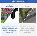 ADAVIN 24 in(H) Garden Fence with Gate, 4 Panels Total 9.8 Ft(L), Heavy Duty Iron Metal Animal Barrier Fence, Camping Fence, No Dig Garden Border Fencing for Yard