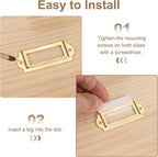 PATIKIL 70x33mm Metal Label Holders, 30 PCS Label Name Card Tag Frames with Screws for Office Library File Cabinets Shelves Wood Drawers Fabric Bins, Yellow