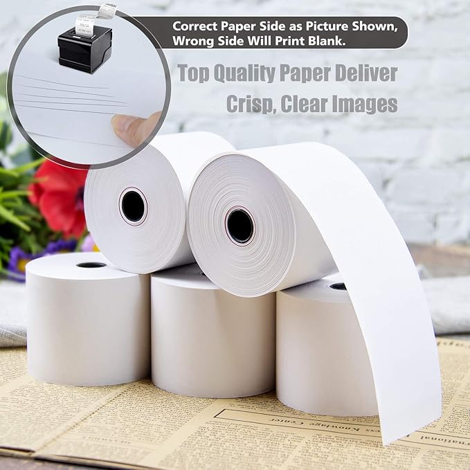 Azure Zone, Thermal Paper 2-1/4 X 230ft 200 Rolls, Fits Most POS Machines and Cash Registers, Great for Business Sales