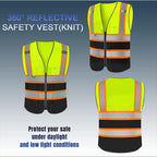 BeautyWill Custom Logo 10/20 Pack Safety Vest Class2 High Visibility Vest with Pockets Breathable Construction Vest Bulk