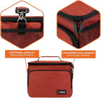 opux Insulated Lunch Bag for Men Women, Soft Lunch Box for Office Work School Picnic, Leakproof Lunch Cooler Bag with Shoulder Strap for Kid Adult Boy Girl, Medium Lunchbox Lunch Tote (Heather Red)