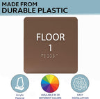 Light Green ADA Floor 1 Sign with Braille – Made from Durable Acrylic and Ready to Mount