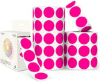 Fluorescent Pink 1 Inch Round Color Coding Dot Labels, 10 Rolls 10000 Dot Stickers in Dispenser Box - Permanent Adhesion, Vibrant Colors, Highly Visible