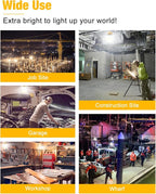 60W LED Temporary Work Lights - Construction Lighting Temp High Bay Fixture, Hanging Temporary Work Lights for Workshop Jobsite