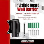 DuraSteel Wall Mount Crowd Control Retractable Belt Barrier - 9.2 Ft Red Retractables Barrier Belt, Crowd Control Barriers Do Not Enter Line Dividers for Crowds NOT Stanchions with Retractable Belts