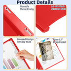 HAUTOCO 5 Pack Plastic Report Covers with 3-Prong Fasteners Clear Front Presentation Folders Resume Folders for 8.5x11 Letter Size Paper, Document Report Cover for School Office Business, Red