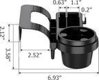 GDQ 4-in-1 Car Window Organizer (2 Pack) - Clip-On Cup Holder & Phone Mount with Hooks | No Drill Universal Fit for SUV/Truck/Sedan | Insert Installatio