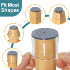 24 Pcs Chair Leg Floor Protectors Round, Silicone Felt Furniture Leg Pads Caps Covers for Hardwood Floors (Fit 1-5/16" to 2")