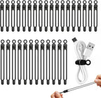 30 Pcs Silicone Cable Ties, Reusable Data Cable Organizer Wire Organizers for Office, Multipurpose Elastic Cord Wraps Cable Management for Charging Cord,Appliances,Home,Office,Kitchen,School,Travel