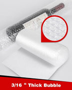 2-Pack Bubble Cushioning Wrap Rolls, 3/16" x 15" x 72' ft Total [2 Rolls of 36 Feet], Perforated 12" 20 Fragile Stickers for Shipping, Packaging, Mailing