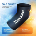 Tolaccea Hot & Cold Therapy Flexible Ice Packs Cold Therapy Compression Sleeve Reusable Gel Pack for Injury Cold Wrap for Knee Calf Elbow (Large (Pack of 1), Black)