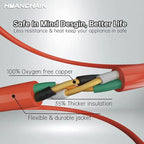 HUANCHAIN Indoor Outdoor Extension Cord 25 ft Waterproof, 16/3 Gauge Flexible Cold-Resistant Appliance Extension Cord Outside, 13A 1625W 16AWG SJTW, 3 Prong Electric Cable Orange, ETL
