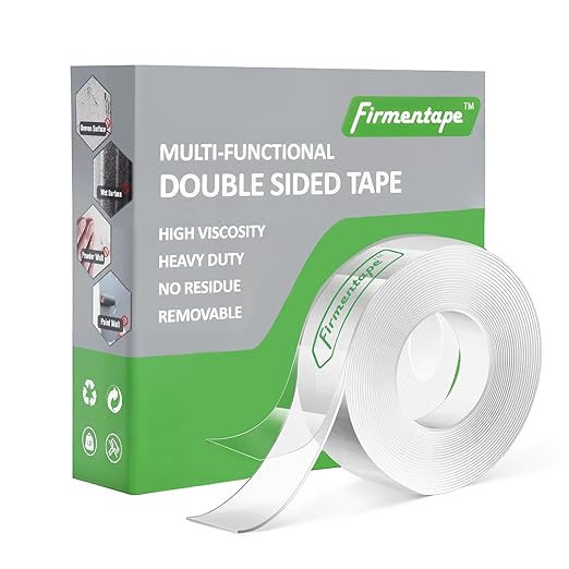 Clear Double Sided Tape(1 in x 10 ft) Mounting Tape,Strong Adhesive,Residue-Free for Hanging Pictures, Mounting Decor