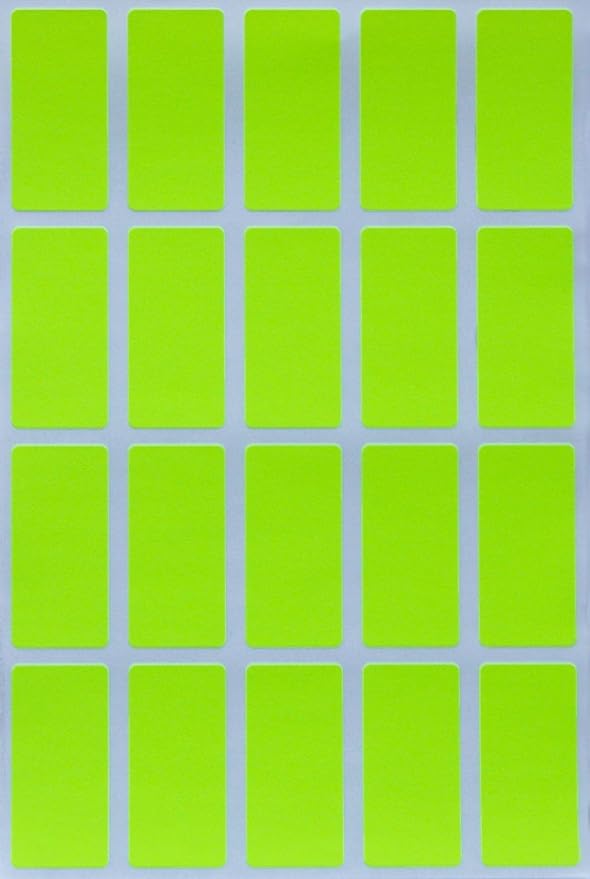 Royal Green Colored File Stickers 1.57 inch x 0.75 inch - Neon Yellow Color Code Label Rectangular (40 mm x 19 mm) - 300 Pack