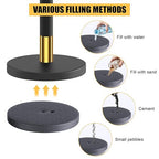 kaiyomi 4Pcs Stanchions with Black Velvet Ropes Set, 5 Feet Velvet Ropes and Posts Poles for Red Carpet Party Decoration and 360° Photo Booth (Golden & Black)