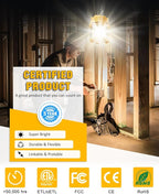 LED Temporary Work Light 100W 5000K 13,000lm, JC-LGL Outdoor Construction Lights Job Site Lighting 10ft Cord Dust Waterproof Hanging Lightin