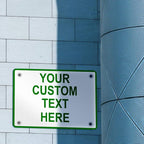 Aluminum Weatherproof Metal Sign Multiple Sizes Custom Personalized Text Here White Green Directions Horizontal Street Signs 10x7Inches