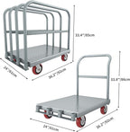 YITAHOME 2-in-1 Steel Panel Truck Cart 2200 LBS, Heavy Duty Platform Truck Carts with 4 Side Handrails, Flatbed Lumber Cart Drywall Carts with 4 Rubber Swivel Casters for Loading and Storage