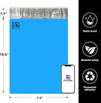 POLYSELLS 100 pcs 7.5x10.5 Inches Blue Poly Mailers Shipping Envelopes, Strong Adhesive Sealing, Waterproof, and Tear-resistant Postal Mailing Bags for Clothing, Books, and Accessories