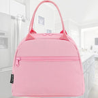 FlowFly Lunch Bag for Women Insulated Lunch Box Corduroy Lunch Tote Cooler for Travel Work Picnic, Pink