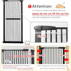 Lumizone Extra Tall Cat Gate 61.02" High Pressure Mounted Extra Wide 46.65"-50.78" (17Sizes) 1.37" Gap No Drilling Auto-Close Tall Pet Gate for Dogs (Black, 46.65"-50.78" W)