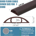 Floor Cord Covers for Wires 3.3FT Cable Hider Wire Cover Self Adhesive Cord Hider Floor for Offices, Homes, Workshops, Warehouses Cable Cavity 0.39" W x 0.27" H