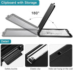 Epakh 7 Pcs Clipboard with Storage Bulks Plastic Storage Foldable Nursing Clipboard with Low Profile Clip for Student Teacher Nurse Employee, 9.5 x 13.5 Inch