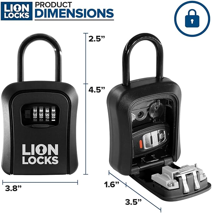Key Lock Box for Keys with Code (12 Pack) 4 Digit Combination Lockbox for Keys Outdoor, Portable, Waterproof, Realtor Lock Box, Black