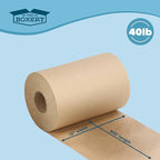 The Boxery Kraft/Brown Kraft Paper Roll, 15” x 10,800” (900’)-40lb. Thickness-Brown Wrapping Paper, Natural Kraft Packing Paper, Void Fill, Arts/Crafts, Bulletin Boards, Gift Wrapping