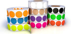 Kenco Color Coding Circle Dot Sticker Labels on a roll (Mix N Match 10 Pack, 2 INCH 500 Stickers)