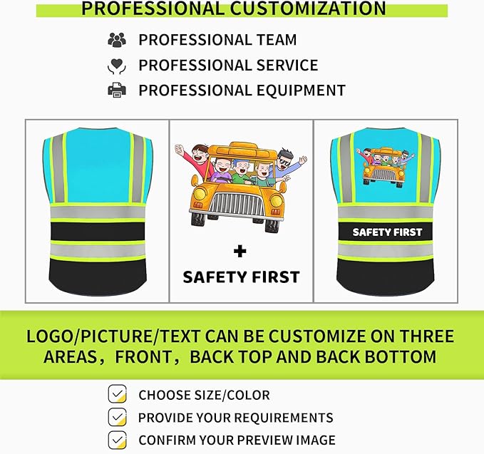 BeautyWill Custom Logo Safety Vest Class2 High Visibility Reflective Vest Breathable Construction Vest